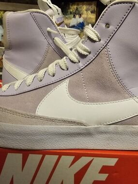 Nike Lavender and White High-Top Sneakers